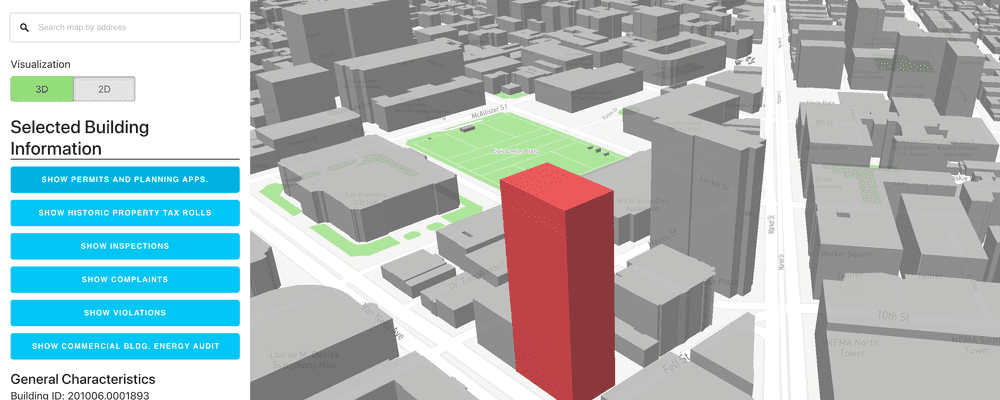 Screenshot of SF Building Explorer Web App